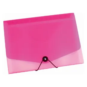 Dokumenten-Organizer mit gummiertem A4-Opalglas, klar-rosa, 13 Fächer