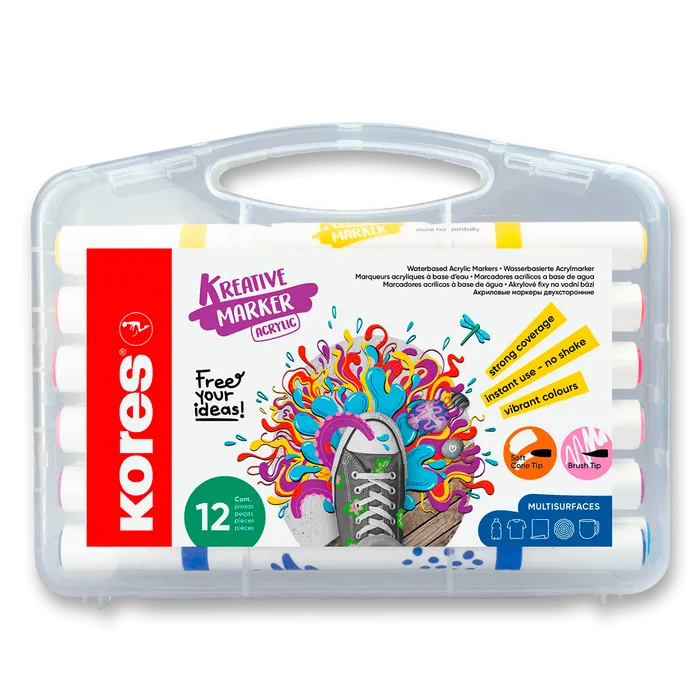 Hauptproduktbild Akrylové popisovače Kores Kreative Markers - sada 12 barev