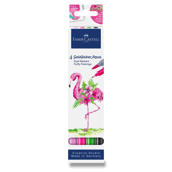 Hauptproduktbild Popisovač Faber-Castell Goldfaber Aqua Dual Marker Fluffy Flamingo [4 ks]