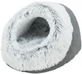 HARVEY Cave 35 × 26 × 41 cm, Plüsch mit langen Haaren, grau