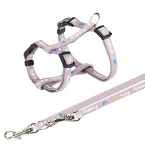JUNIOR Geschirr mit Leine für Welpen, helllila M-L: 27-45 cm/10 mm, 2,00 m