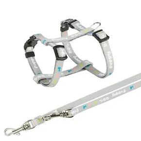 JUNIOR Geschirr mit Leine für Welpen, hellgrau M-L: 27-45 cm/10 mm, 2,00 m