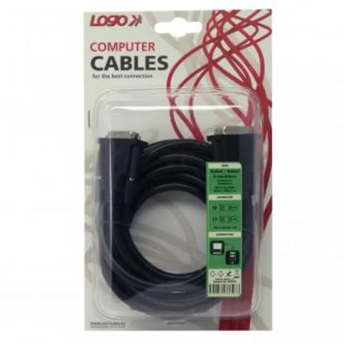 Hauptproduktbild Kabel DVI (24+1) M- DVI (24+1) M, DVI-D (dual link), 3m, stíněný, černá, Logo, blistr