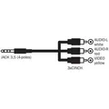 Weiteres Produktbild Audio Kabel Jack (3,5mm) M - 3x CINCH M, 1.5m, schwarz, Logo, Blister