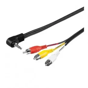 Audio Kabel Jack (3,5mm) M - 3x CINCH M, 1.5m, schwarz, Logo, Blister