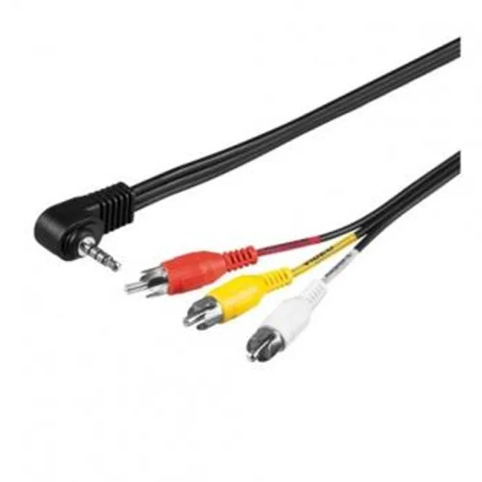 Hauptproduktbild Kabel Jack (3,5mm) M- Cinch 3x M, 1.5m, 4-pólovy jack, černá, Logo, blistr