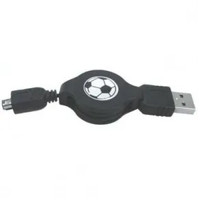 USB Kabel (1.1), USB A M - 4-pin M, 0.7m, aufrollbar, schwarz, Logo, HIROSE