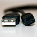 USB Kabel (1.1), USB A M - 4-pin M, 0.7m, aufrollbar, schwarz, Logo, HIROSE