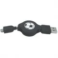 USB Kabel (1.1), USB A M - 4-pin M, 0.7m, aufrollbar, schwarz, Logo, HIROSE