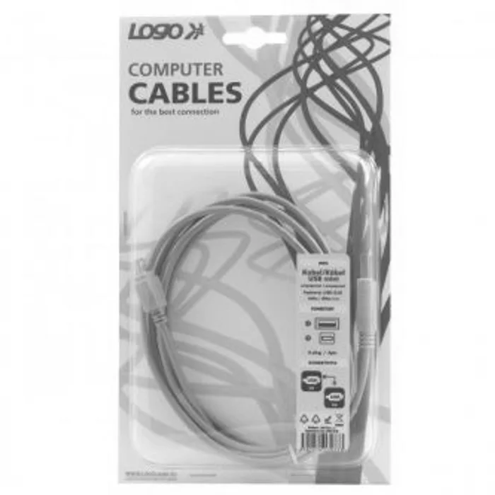 Hauptproduktbild Kabel USB (2.0), USB A M- 4 pin M, 1.7m, černý, Logo, blistr