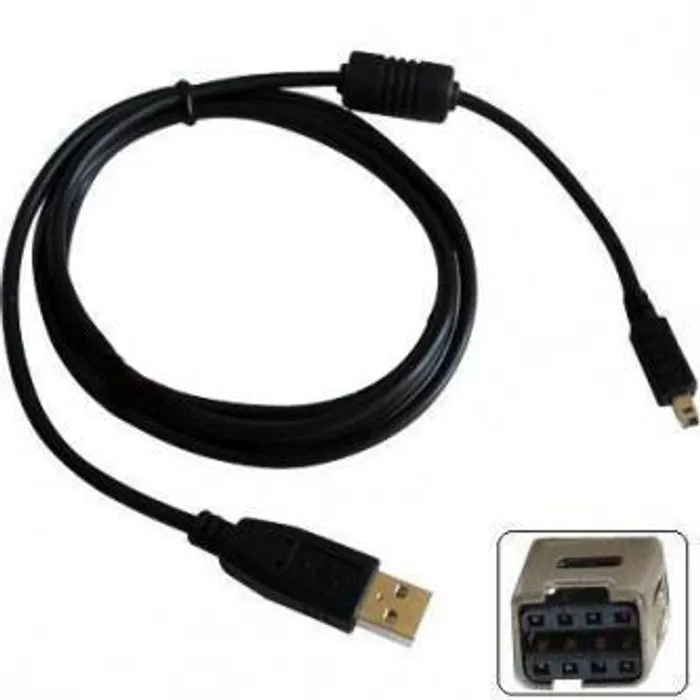 Hauptproduktbild Kabel USB (2.0), USB A M- 8 pin M, 1.8m, černý, Logo, blistr, MINOLTA