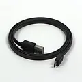 USB Kabel (2.0), USB A M reversible - microUSB M reversible, 0.3m, flach, schwarz, beiseitig