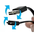 Weiteres Produktbild USB Kabel (2.0), USB A M reversible - microUSB M reversible, 1m, flach, schwarz