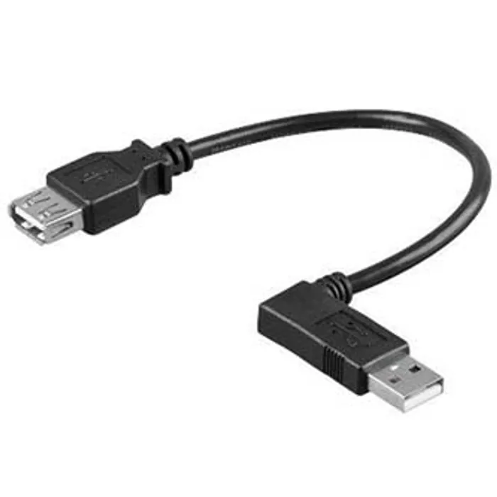 Hauptproduktbild Kabel USB (2.0), USB A M- USB A F, 0.1m, lomený 90°, černý