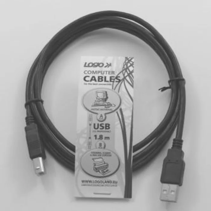 Hauptproduktbild Kabel USB (2.0), USB A M- USB B M, 1.8m, černý, Logo
