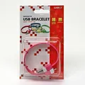 Weiteres Produktbild USB Kabel (2.0), USB A M - microUSB M, 0.25m, rosige, Logo, Blister, Armband