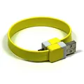 USB Kabel (2.0), USB A M - microUSB M, 0.25m, gelb, Logo, Blister, Armband