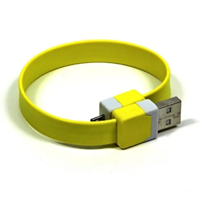 Hauptproduktbild Kabel USB (2.0), USB A M- USB micro M, 0.25m, žlutý, náramek