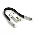 Weiteres Produktbild USB Kabel (2.0), USB A M - microUSB M, 0.2m, schwarz, Logo, Blister, Schlüsselring