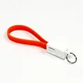 USB-Kabel (2.0), USB A M- USB micro B M, 0.2m, orange, Logo, blistr, Schlüsselring