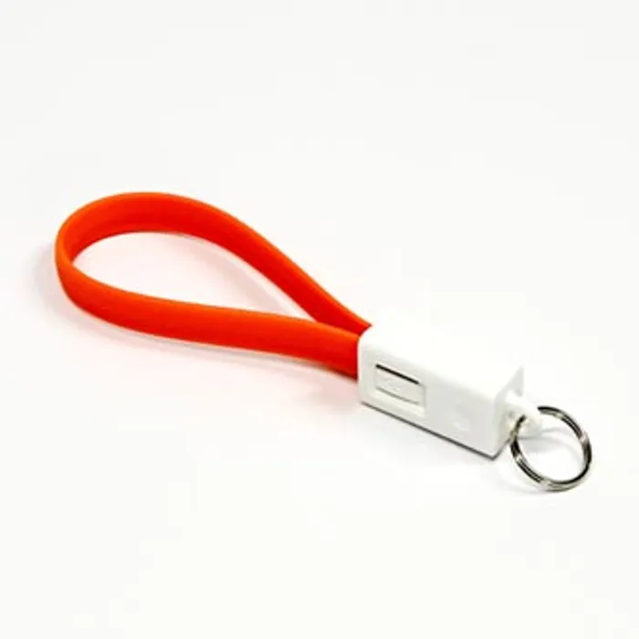 Hauptproduktbild Kabel USB (2.0), USB A M- USB micro M, 0.2m, oranžový, Logo, blistr, klíčenka