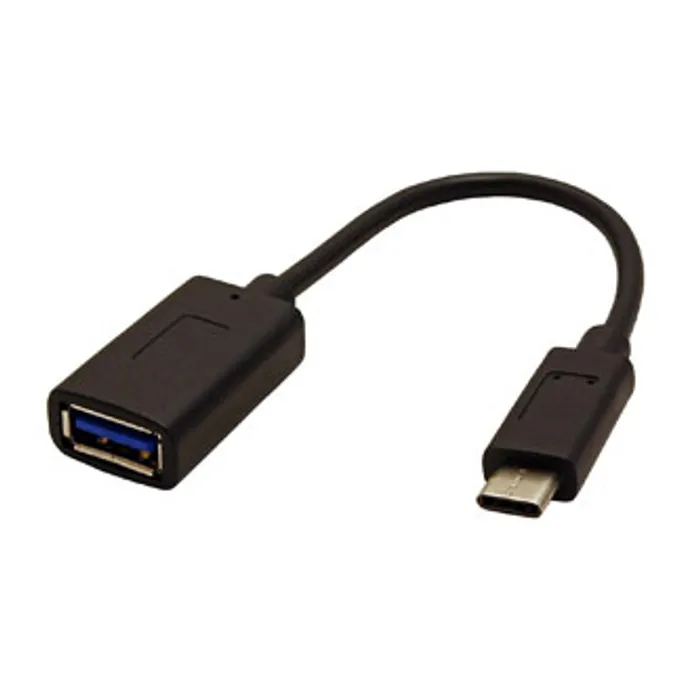 Hauptproduktbild Kabel USB (3.1), USB A F- USB C M, 0.15m, kulatý, černý, plastic bag, OTG kabel