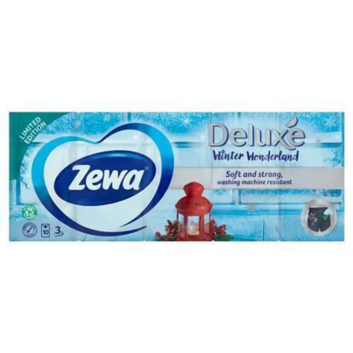 Hauptproduktbild Kapesníky, papírové, 3vrstvé, 10x10 ks, ZEWA "Deluxe", bez vůně