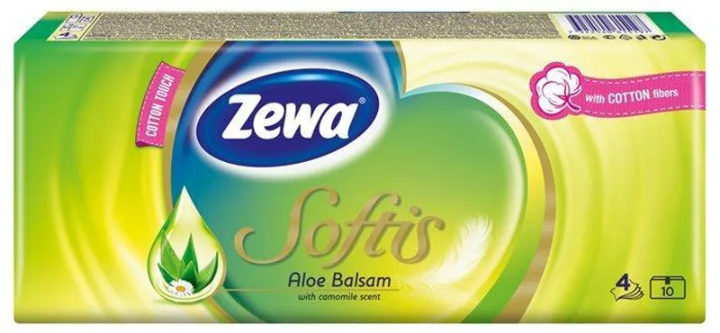 Hauptproduktbild Kapesníky, papírové, 3vrstvé, 10x10 ks,  ZEWA "Softis", classic