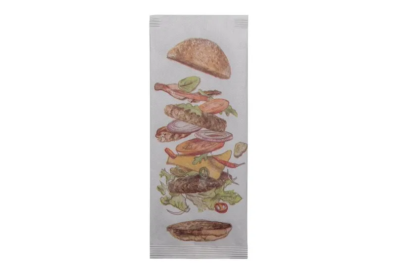 Hauptproduktbild Kapsička na příbory Hamburger s bílým ubrouskem [125 ks]