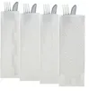 Bestecktasche White mit weißer Serviette [125 Stück]