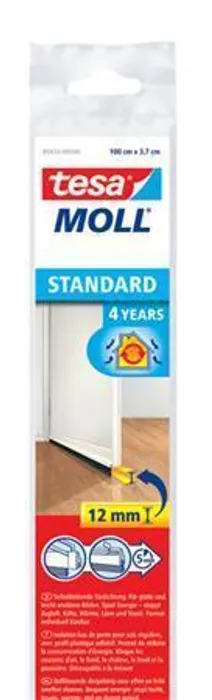 Hauptproduktbild Kartáčová lišta pod dveře STANDARD "tesamoll® 5433", bílá, 37 mm x 1 m, TESA