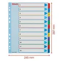 Esselte Mylar-Kartonregister mit wiederbeschreibbarem Deckblatt, A4 Maxi, gemischte Farben