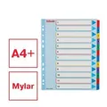 Esselte Mylar-Kartonregister mit wiederbeschreibbarem Deckblatt, A4 Maxi, gemischte Farben