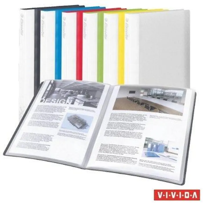 Hauptproduktbild Katalogová kniha, 20 kapes, A4, tvrdá vazba, mix barev, ESSELTE "Vivida"
