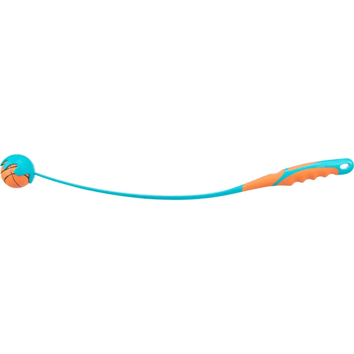 Hauptproduktbild Katapult gum.rukojeť s mech.míčem, velký 6cm/60cm TRIXIE