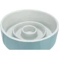 Keramiknapf zum langsamen Füttern, Kreise, graublau 0,45 l/ o 14 cm