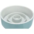 Keramiknapf zum langsamen Füttern, Kreise, graublau 0,45 l/ o 14 cm