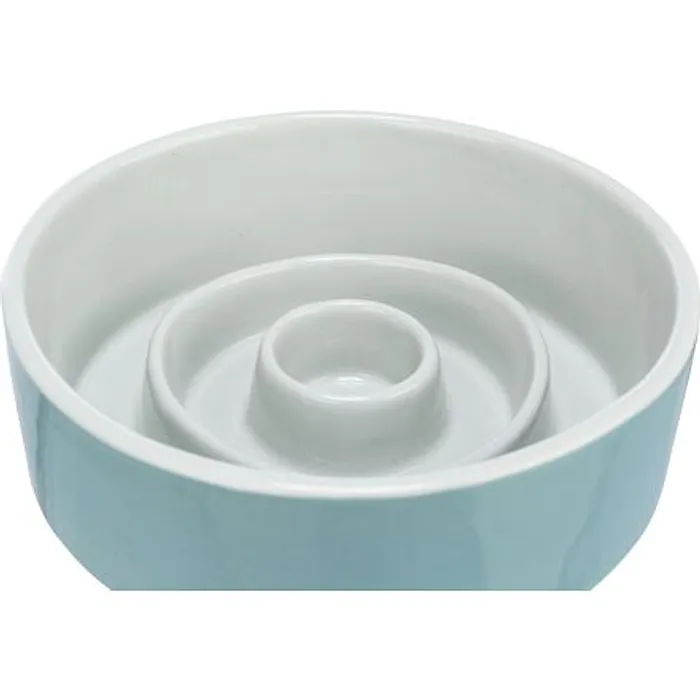 Hauptproduktbild Keramická miska k pomalému krmení, kruhy, šedomodrá 0,9 l/ o 17 cm
