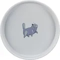 Keramiknapf für Katzen, niedrig und breit, 0,6 l/o 23 cm, grau