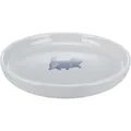 Keramiknapf für Katzen, niedrig und breit, 0,6 l/o 23 cm, grau