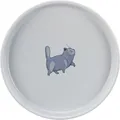Keramiknapf für Katzen, niedrig und breit, 0,6 l/o 23 cm, grau