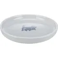 Keramiknapf für Katzen, niedrig und breit, 0,6 l/o 23 cm, grau