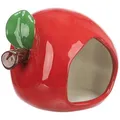 Keramikhaus APFEL (Hamster, Maus), 13 x 10 x 10 cm, rot
