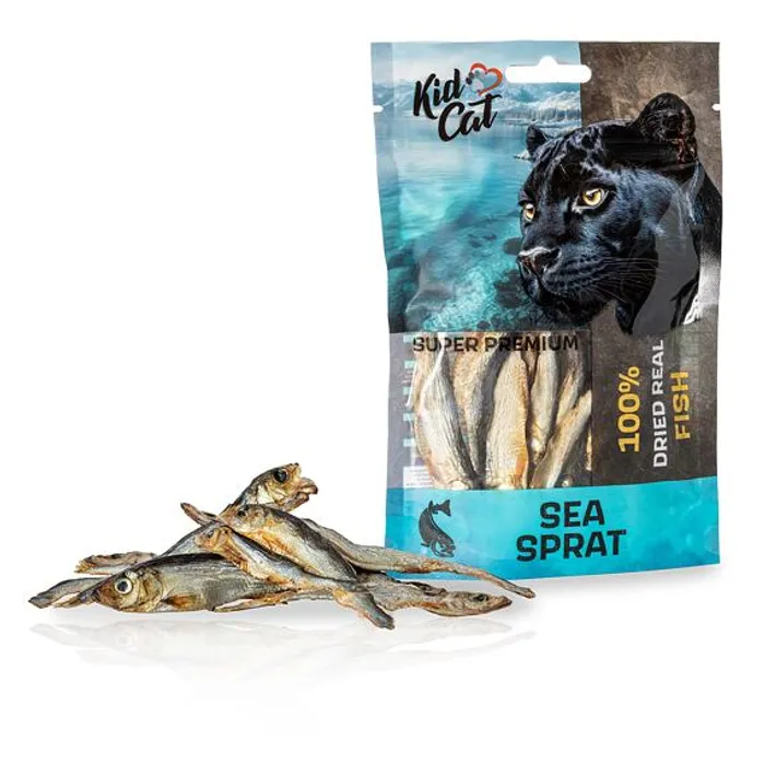 Hauptproduktbild KIDCAT SUPER PREMIUM 100%  dried real SEA SPRAT - mini sušený mořský šprot, 6 cm / 40 g