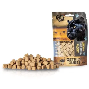 KIDCAT SUPER PREMIUM 100% gefriergetrocknete STRUSSE-WÜRFEL - Straußenfleisch gefriergetrocknet, 25 g
