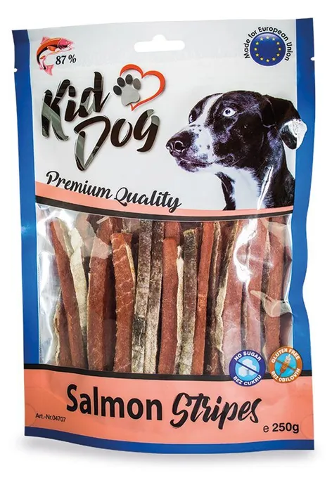 Hauptproduktbild KIDDOG 100 % losos v proužku 250 g