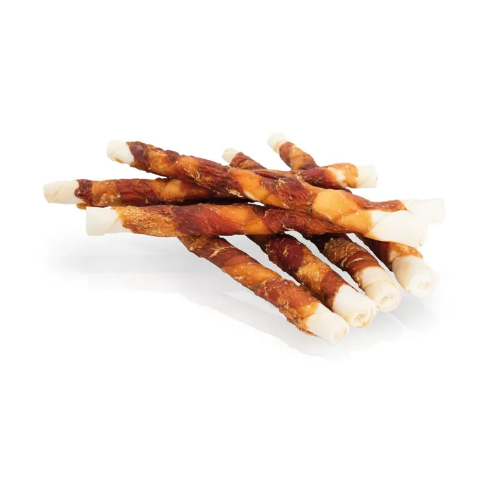 Hauptproduktbild KIDDOG BUFFET kachní a kuřecí masíčko na buvolí tyči 2cm/26 cm [1ks]