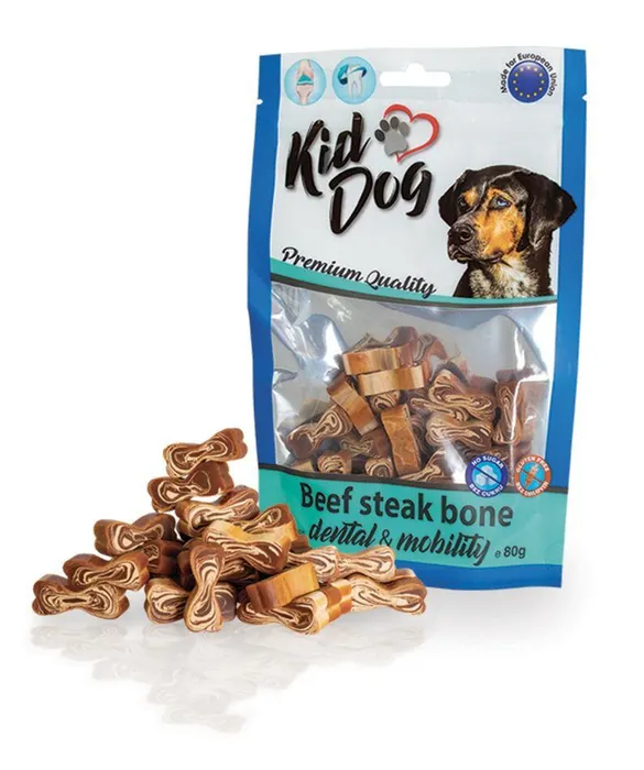 Hauptproduktbild KIDDOG hovězí kostičky na zuby a klouby 80 g