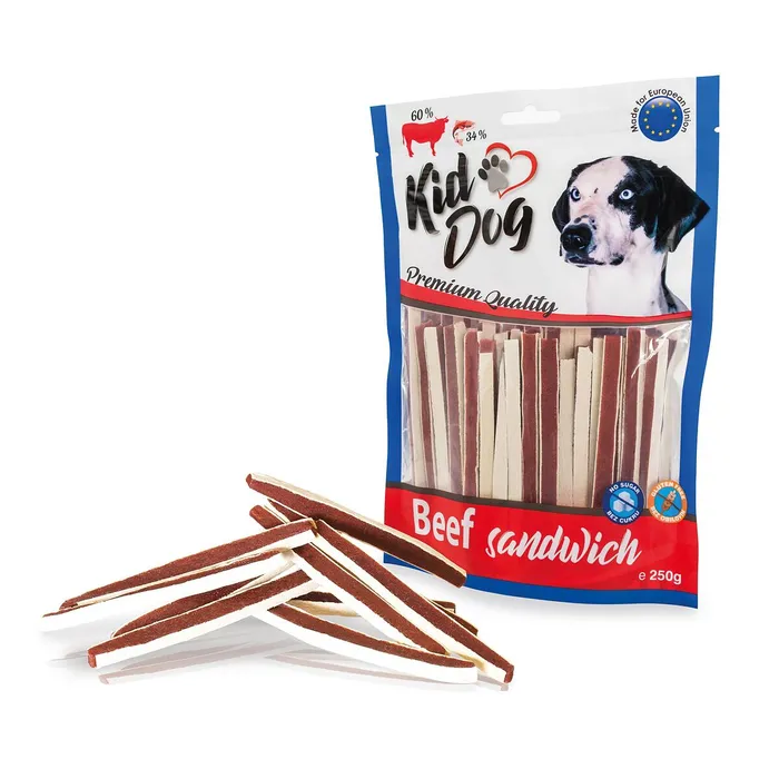 Hauptproduktbild KIDDOG hovězí sendvič s treskou 250 g