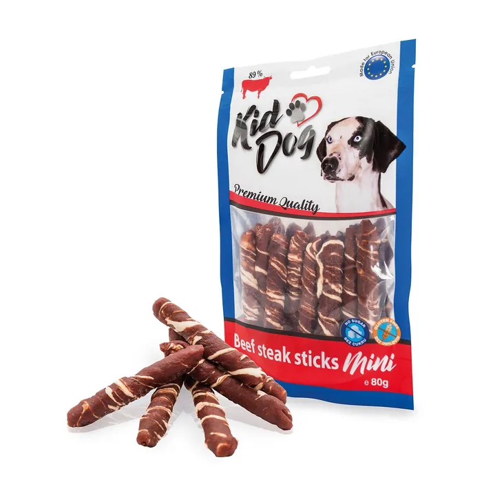 Hauptproduktbild KIDDOG hovězí steak na buvolí tyčince 7-8cm 80 g